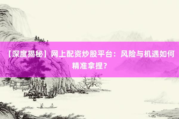 【深度揭秘】网上配资炒股平台：风险与机遇如何精准拿捏？